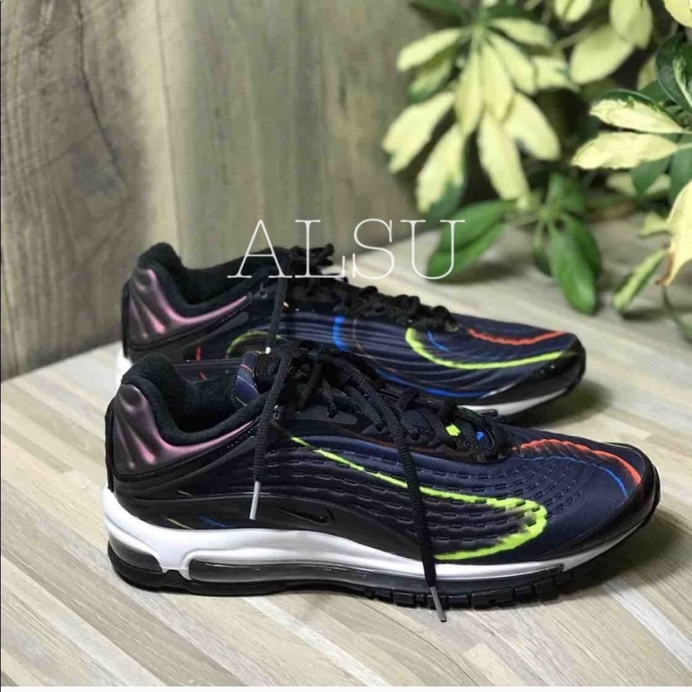 Nike Air Max Deluxe BLACK MIDNIGHT NAVY M AUTHENTI - Picture 3 of 8